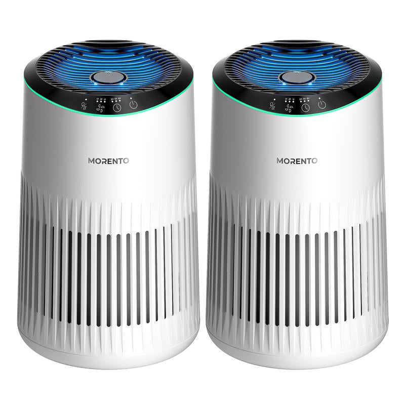 CHIVALZ 2-Pack Portable HEPA Air Purifiers for Home and Bedroom, Designed for Allergy Relief from Pets, Viruses, and Dust with 360° Air Intake System and Sleep Mode